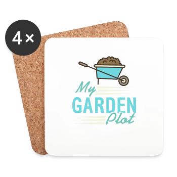 My Garden Plot Is My Happy Place Funny Gardener - Untersetzer (4er-Set) - Weiß - Vorne