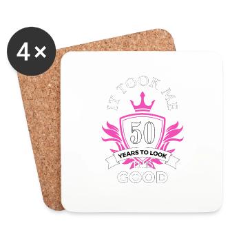 Geschenk zum 50. Geburtstag 50 Jahre - Untersetzer (4er-Set) - Weiß - Vorne