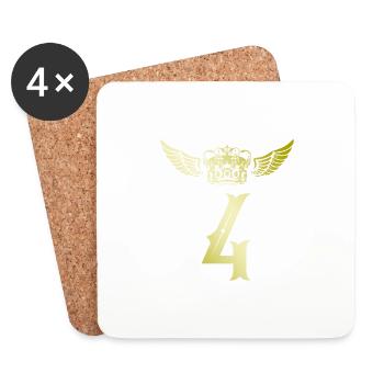 4 Number crown - Coasters (set of 4) - white - Front