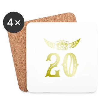 20 number crown - Coasters (set of 4) - white - Front