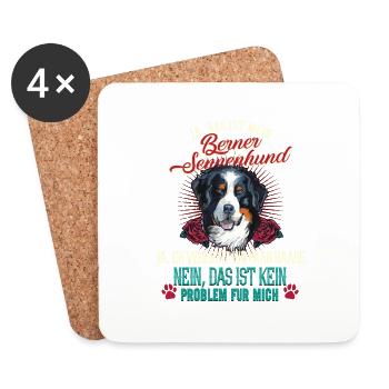 Berner Sennenhund Problem - Untersetzer (4er-Set) - Weiß - Vorne