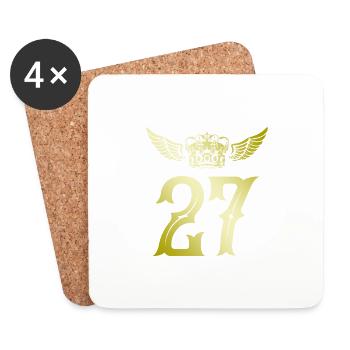 27 Number crown - Coasters (set of 4) - white - Front