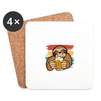 Bier weil es für Kaffee zu früh ist - Untersetzer (4er-Set) - Weiß - Vorne
