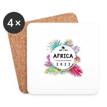 Afrika 2022 Bunt - Untersetzer (4er-Set) - Weiß - Vorne