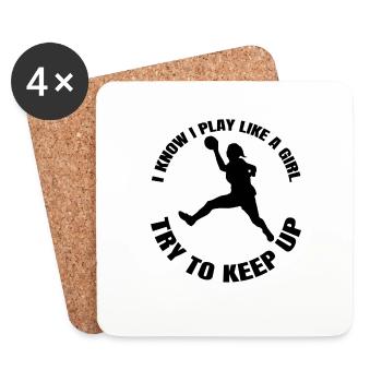 Joueuse de handball Femmes Handballeuse Joueuse de handball - Dessous de verre (lot de 4) - blanc - Devant