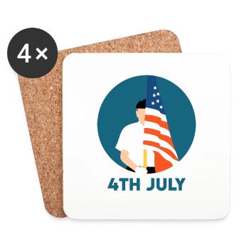 4th July - Coasters (set of 4) - white - Front