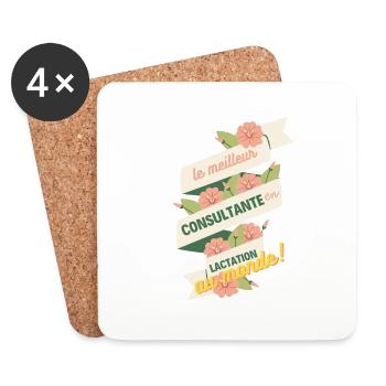Lactation consultant breastfeeding support IBCLC - Coasters (set of 4) - white - Front