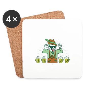 Mei Lederhosn hob i ned gfundn - Untersetzer (4er-Set) - Weiß - Vorne