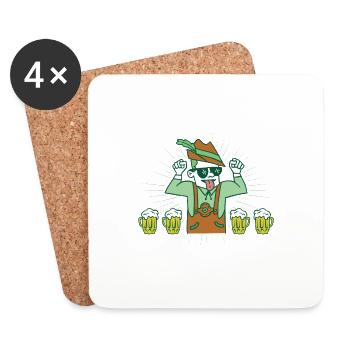 Lederhosn Ersatz Lederhose - Untersetzer (4er-Set) - Weiß - Vorne