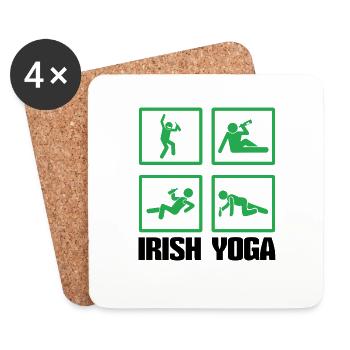 Relax Yoga Time Mandala Meditate Drunk Irish Yoga - Untersetzer (4er-Set) - Weiß - Vorne