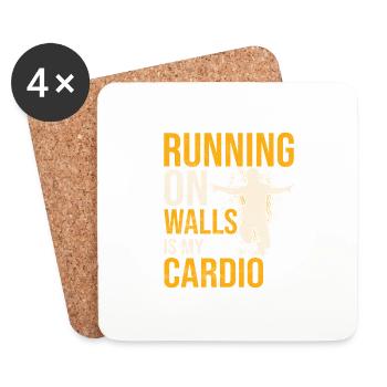 Running On Walls Is My Cardio Traceur Parkour - Untersetzer (4er-Set) - Weiß - Vorne
