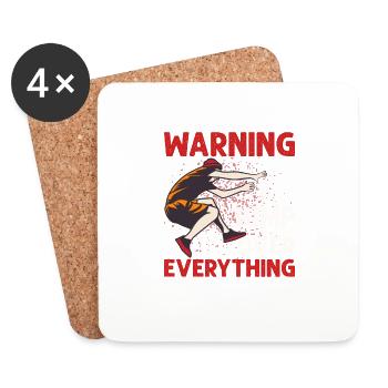 Warning I Jump Over Everything Traceur Parkour - Coasters (set of 4) - white - Front