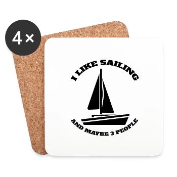 Sailing Ship Sail Sailor Captain Boat Sailing - Coasters (set of 4) - white - Front
