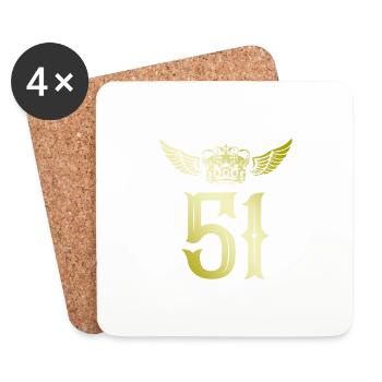 51 Couronne numérique - Dessous de verre (lot de 4) - blanc - Devant