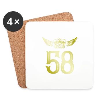 58 Couronne numérique - Dessous de verre (lot de 4) - blanc - Devant