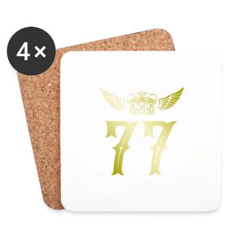 77 Number crown - Coasters (set of 4) - white - Front