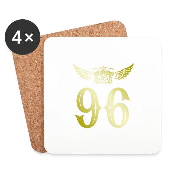 96 Couronne numérique - Dessous de verre (lot de 4) - blanc - Devant