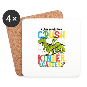 Je Suis Prêt À Écraser Le Jardin D'enfants - Dessous de verre (lot de 4) - blanc - Devant