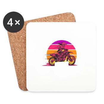 Amateurs de motocross Racing Bikers Real Girls Ride - Dessous de verre (lot de 4) - blanc - Devant