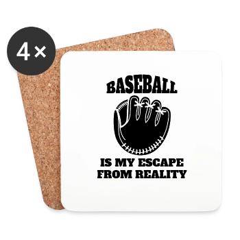 Cadeau de baseball Baseball Game Baseball Amateurs - Dessous de verre (lot de 4) - blanc - Devant
