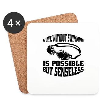 Swimmer Swimming Club Swimming Woman Swimmer - Coasters (set of 4) - white - Front