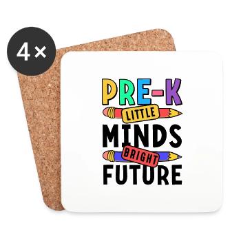 Preschool Kids Back to School Little Minds Bright - Untersetzer (4er-Set) - Weiß - Vorne