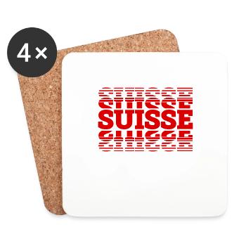 Switzerland Swiss Flag Fanshirt Suisse Gift - Coasters (set of 4) - white - Front