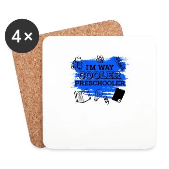 Preschool Kids Back to School Way Cooler for Boys - Untersetzer (4er-Set) - Weiß - Vorne