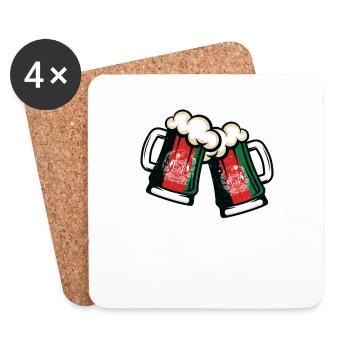Afghanistan-Flaggen-cooler Bierkrug - Untersetzer (4er-Set) - Weiß - Vorne