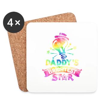 Daddy's Brightest Star Back to School - Coasters (set of 4) - white - Front