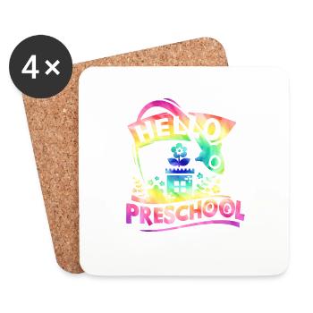 Hello Pre School Back to School - Coasters (set of 4) - white - Front