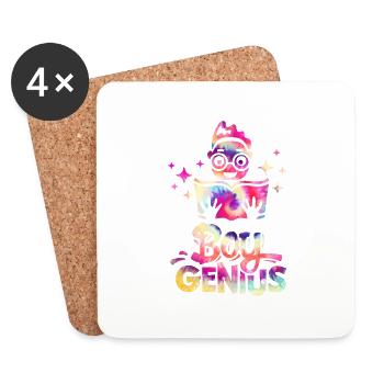 Boy Genius Retour à l’école - Dessous de verre (lot de 4) - blanc - Devant