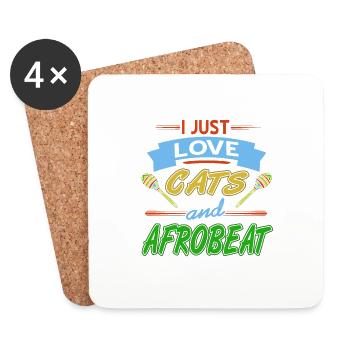 I Just Love Cats And Afrobeat Cool T-Shirt - Untersetzer (4er-Set) - Weiß - Vorne