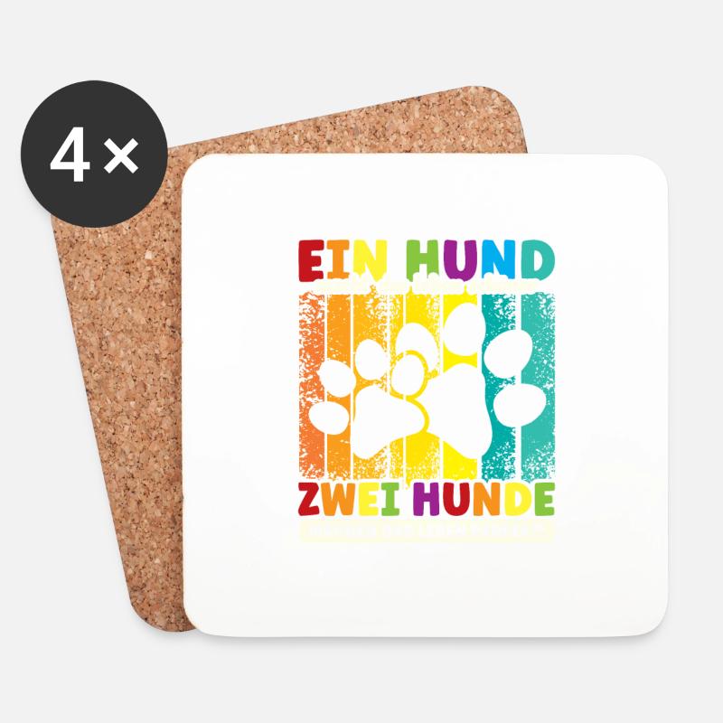 Ein Hund macht das Leben schöner Zwei Perfekt! - Untersetzer (4er-Set) - Weiß