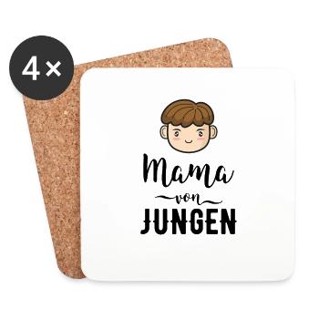 Mama von Jungen Geschenk Mutter Muttertag - Untersetzer (4er-Set) - Weiß - Vorne