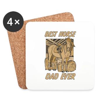 Best Horse Dad Ever Horse Riding Rider Gift - Coasters (set of 4) - white - Front
