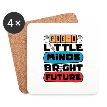 Preschool Kids Back to School Little Minds Bright - Untersetzer (4er-Set) - Weiß - Vorne