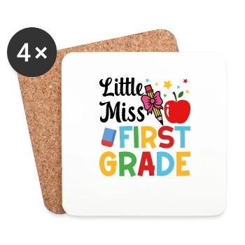 Petite Miss Première Année - Dessous de verre (lot de 4) - blanc - Devant