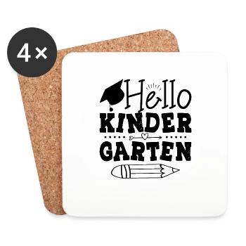 Hello Kindergarten - Coasters (set of 4) - white - Front