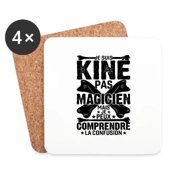 Je Suis Kiné Pas Magicien - Dessous de verre (lot de 4) - blanc - Devant
