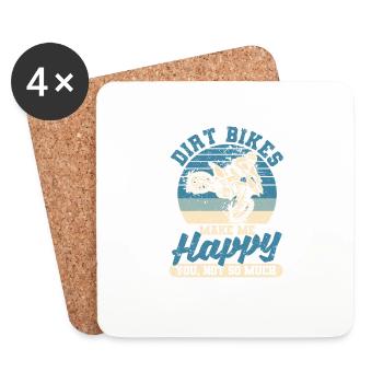 Funny Motocross Enduro Bike Rider Dirt Bikes Make - Coasters (set of 4) - white - Front