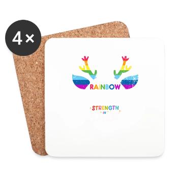 Regenbogenhirschstärke im Stolz - Untersetzer (4er-Set) - Weiß - Vorne
