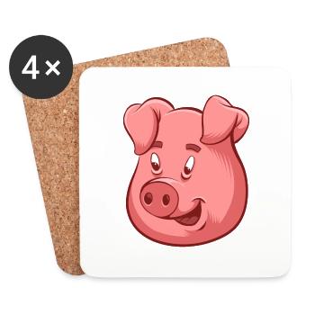Pig Illustration - Coasters (set of 4) - white - Front