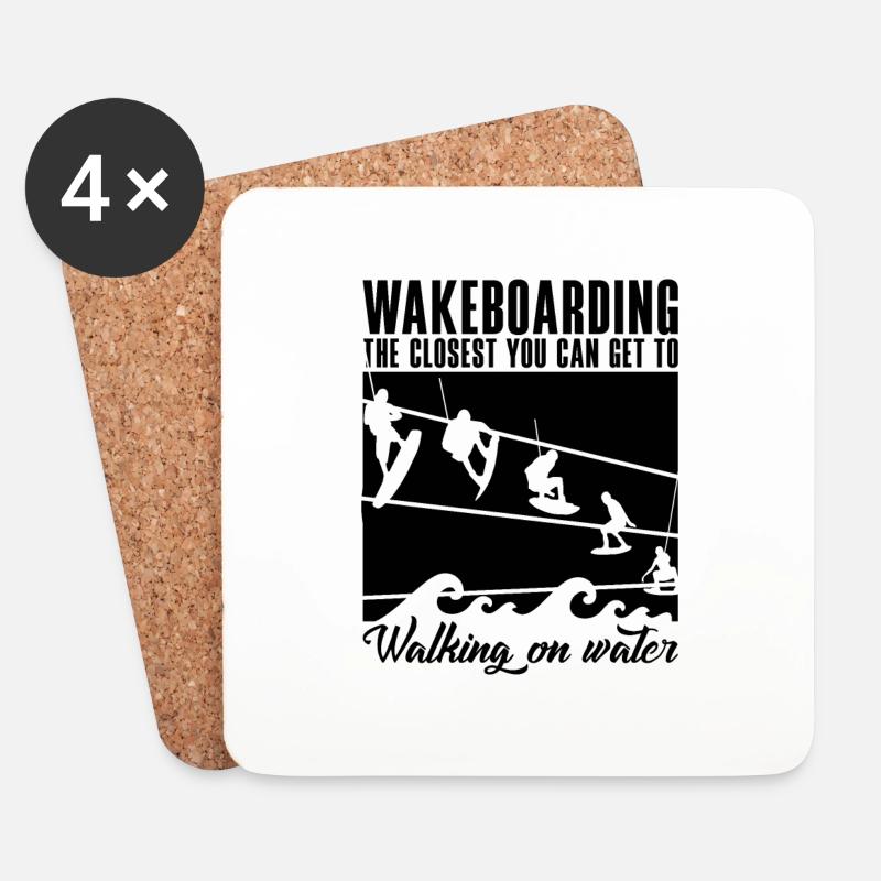 Wakeboard Wakeboarden Wakeboarder Geschenkidee - Untersetzer (4er-Set) - Weiß