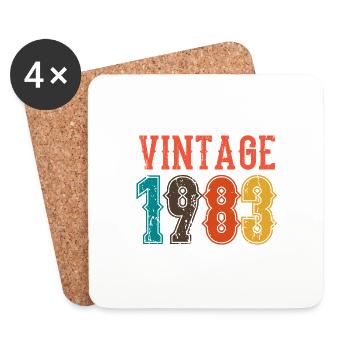 Geburtstag Papa Vintage 1983 - Untersetzer (4er-Set) - Weiß - Vorne