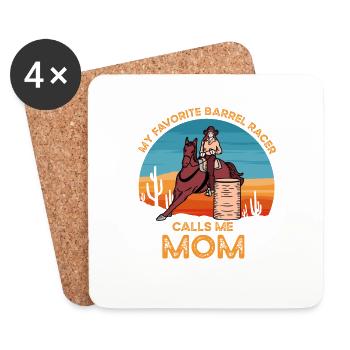 Barrel Racer Maman - Dessous de verre (lot de 4) - blanc - Devant