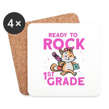 Ready To Rock 1st Grade - Untersetzer (4er-Set) - Weiß - Vorne