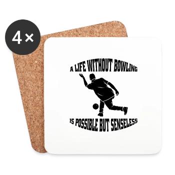 Bowling Cone Gift Bowling Ball Bowler Bowling - Coasters (set of 4) - white - Front