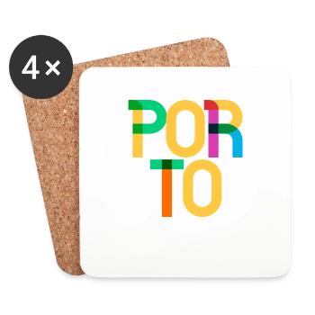 Porto Portugal CMYK Pop Art Style - Coasters (set of 4) - white - Front