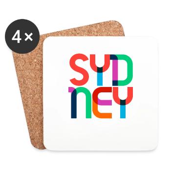 Sydney Australia CMYK Pop Art Style - Coasters (set of 4) - white - Front